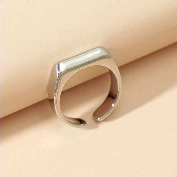 Silver Bar Open Adjustable Ring - Picture 3 of 10